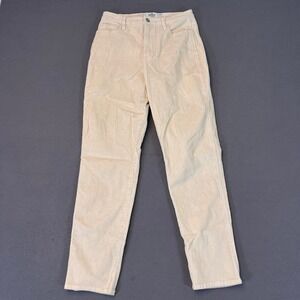 Hollister Ultra High Rise Pleated Corduroy Mom Jeans Women's Sz‎ 7 Ivory 28W